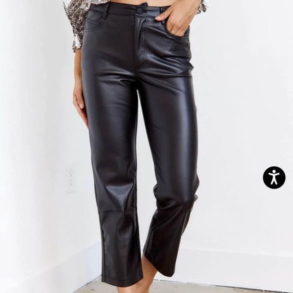 Leather Cropped Pants - Picture 3 of 3